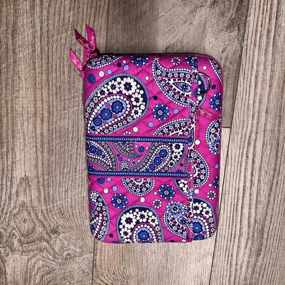 Vera Bradley purple blue paisley laptop tablet iPad holder padded quilted
